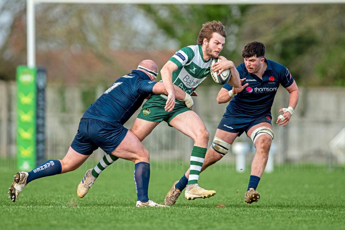 Charlie Davies, pictured playing at inside centre during last week's win over Barnes, will move to fly-half for Raiders at Henley tomorrow. (Picture by Martin Gray, 30509789)
