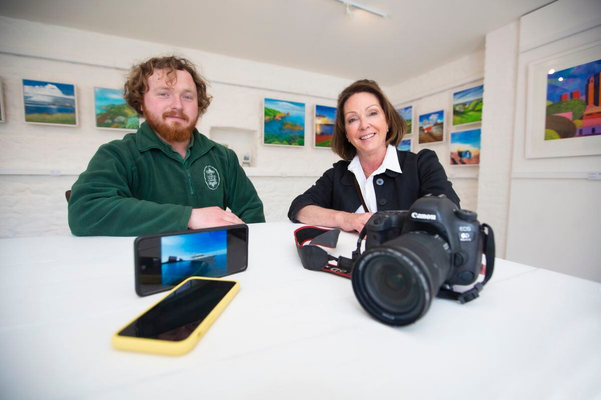 National Trust manager Jake Le Gallez and vice-president Sara Lampitt in the gallery space at Saumarez Park Folk Museum. (Picture by Peter Frankland, 30779067)