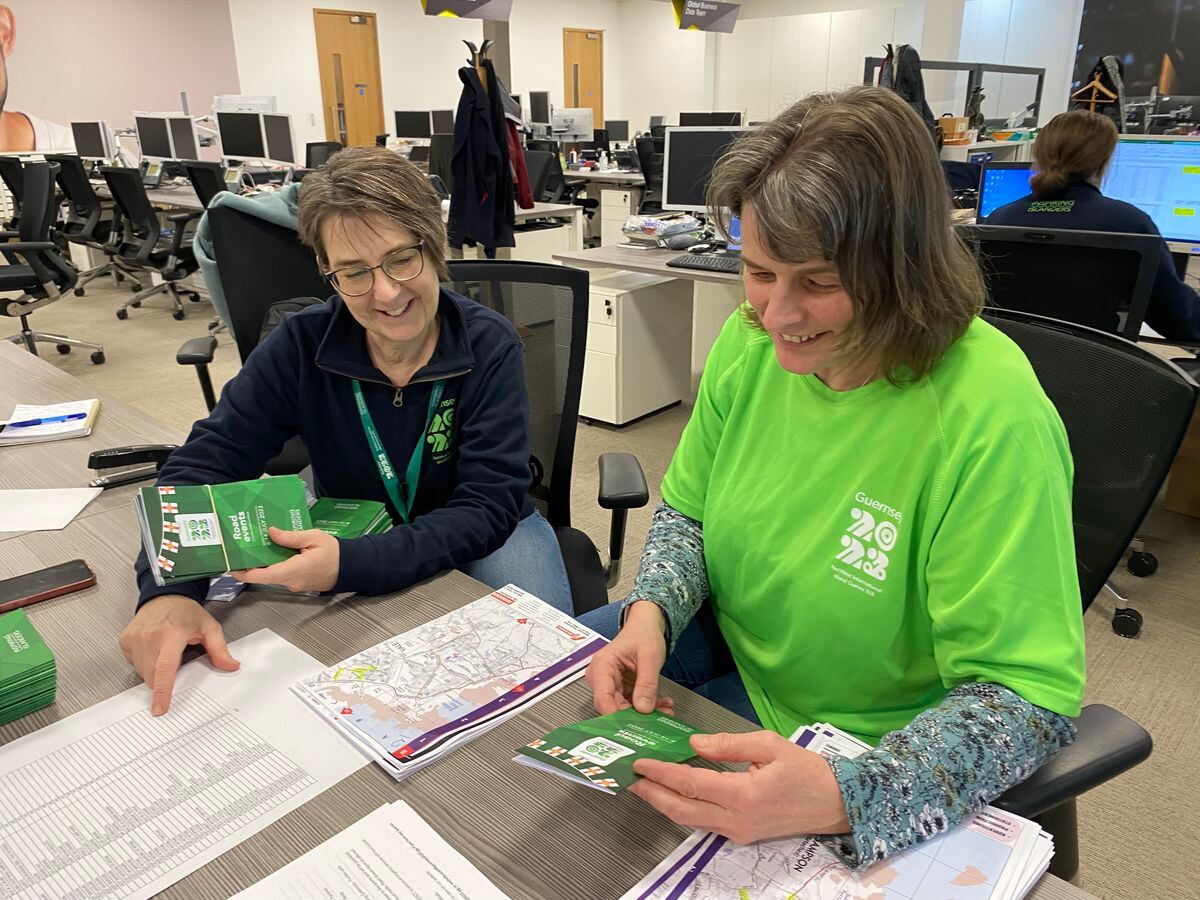 Games communications and events director Amanda Hibbs and volunteer Michelle Scott co-ordinate the leaflets which will be delivered to homes of people living on the routes of key Games events.