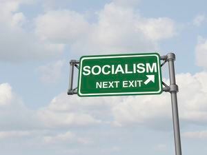 Socialism and socialist government as a liberal policy agenda political system and political economic leftist or left leaning idea concept as a 3D illustration. (30060958)
