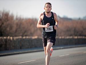James Priest closing in on victory during Sunday's West Coast 5km from L'Eree to Vazon, which concluded the Guernsey Athletics Road Series. Priest won three out of the four races. (Picture by Luke Le Prevost, 30656087)