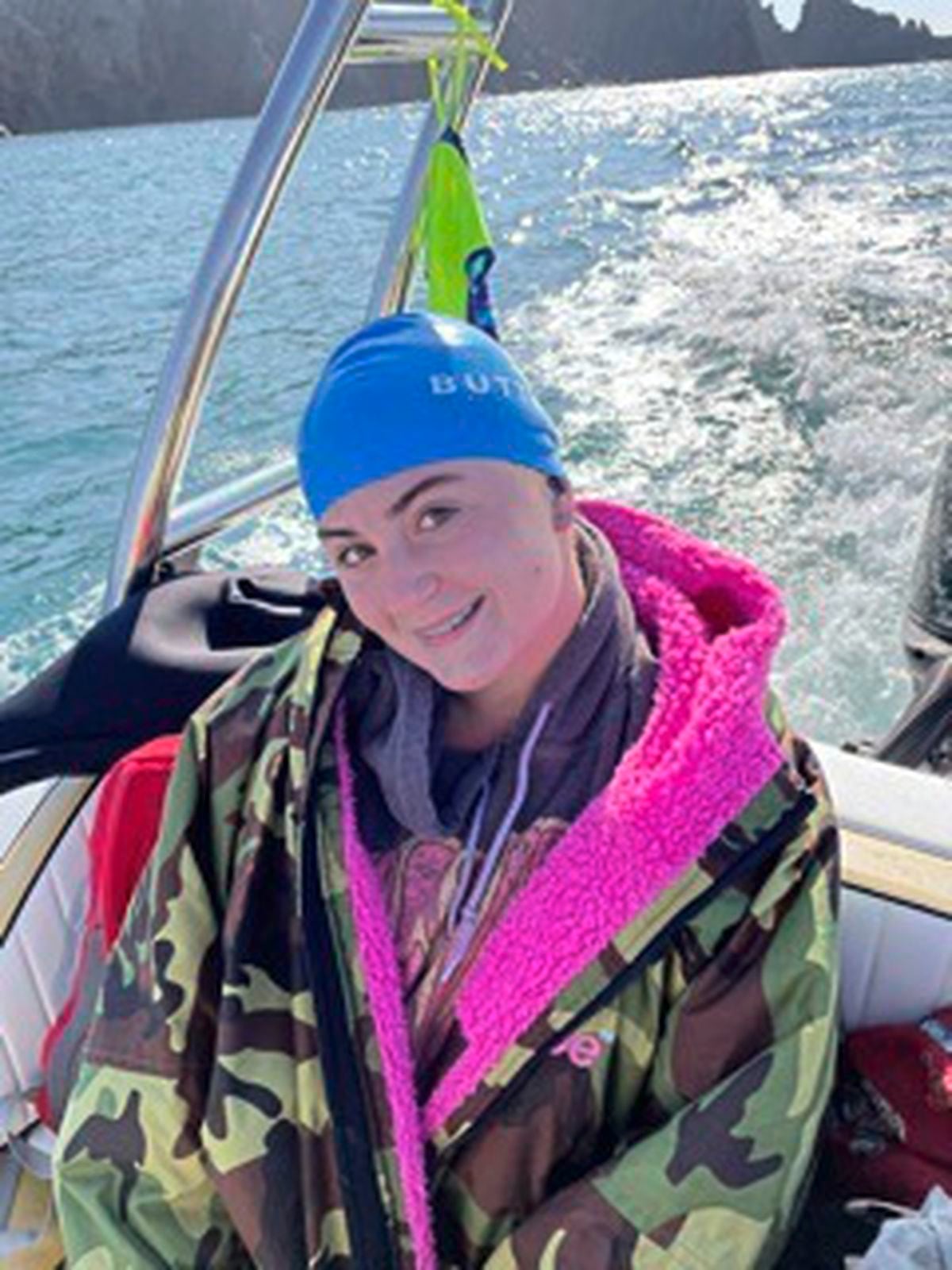 Delphine Riley set records as the youngest and fastest person to swim from Guernsey to Alderney while not wearing a wetsuit.