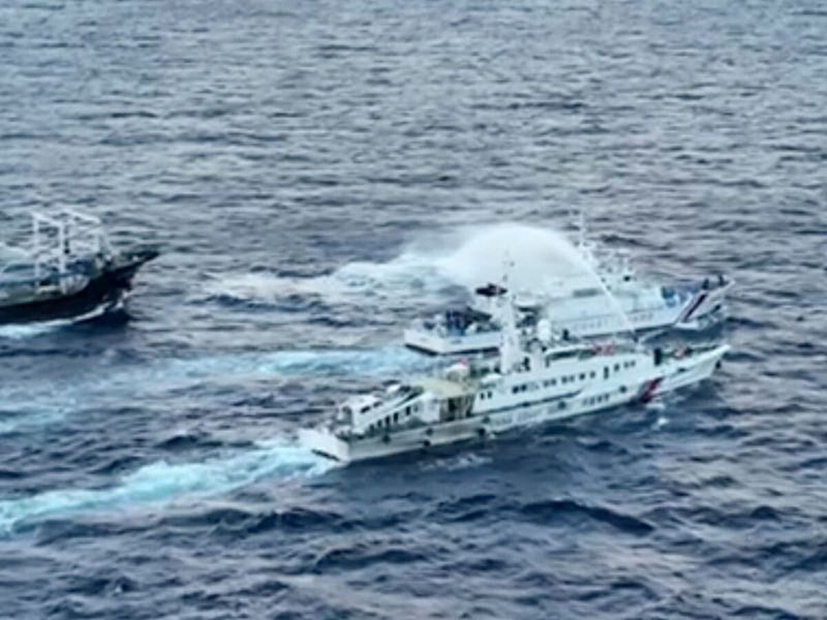 Chinese Coast Guard Ships Blast Philippine Vessels With Water Cannon 