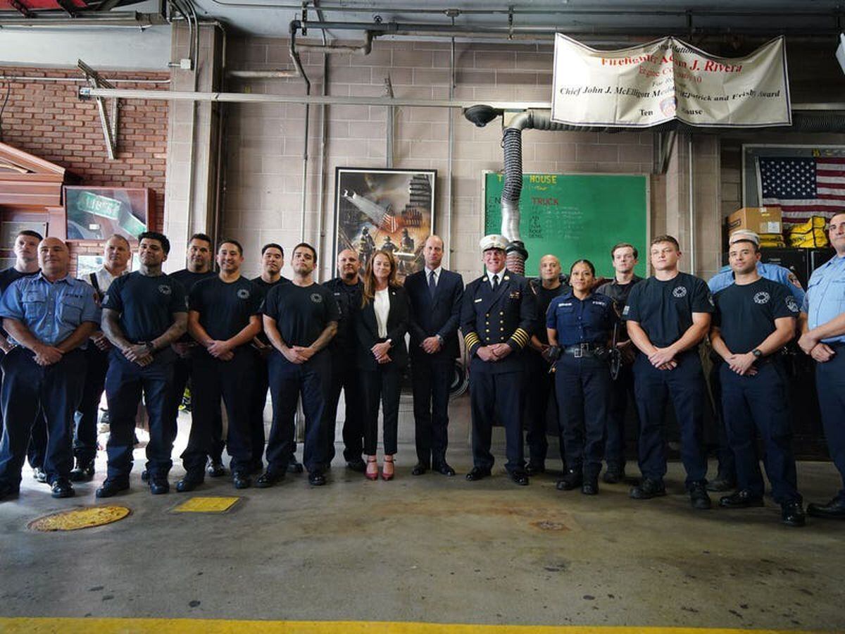 Prince of Wales encourages New York firefighters to talk about mental health