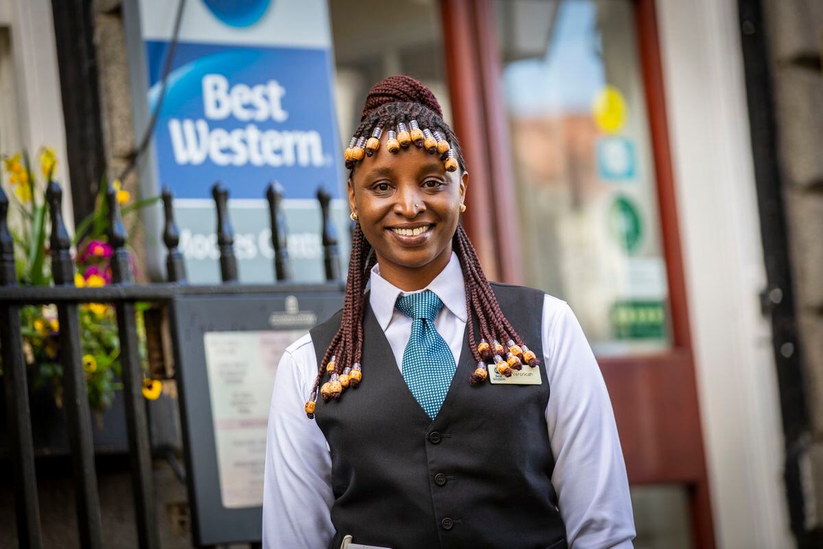 Veronicah Ndegwa managed a hotel in Somalia before coming to Guernsey to work primarily as a waitress at Moores Hotel, but she hopes to learn from the Sarnia Hotels Group and progress her career (Picture by Sophie Rabey, 31917779)