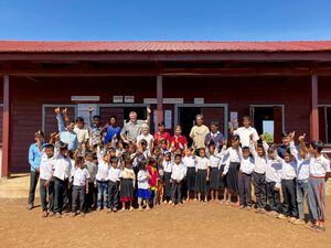 Guernsey Aid committee members Nick and Claudine Paluch have recently visited a new primary school in the village of Chak Chap in north-eastern Cambodia, which was built using funds from the charity.