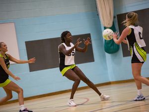 Picture by Sophie Rabey.  19-09-23.  Netball Action at St Sampsons High School.  Rezzers Green v Rezzers Black. (32545076)