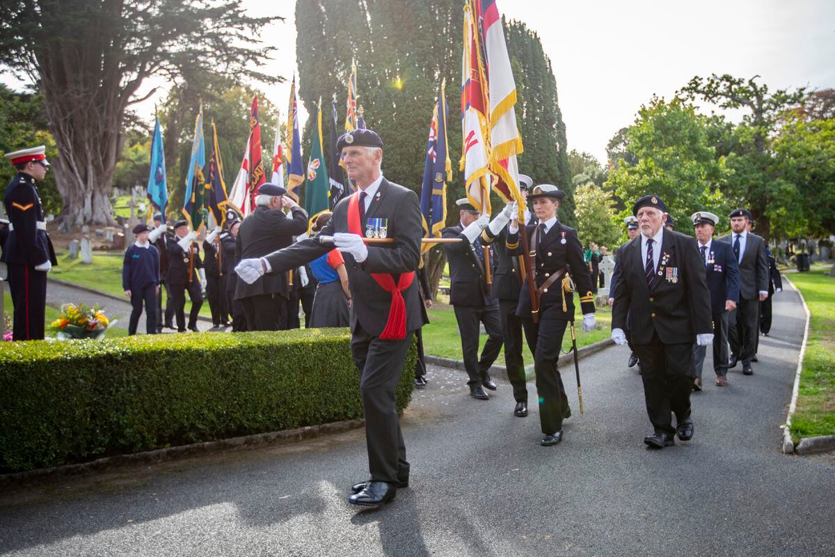 Picture by Luke Le Prevost. 25-09-22..Annual Charybdis service marking the 79th anniversary at Le Foulon cemetery.. (31302494)