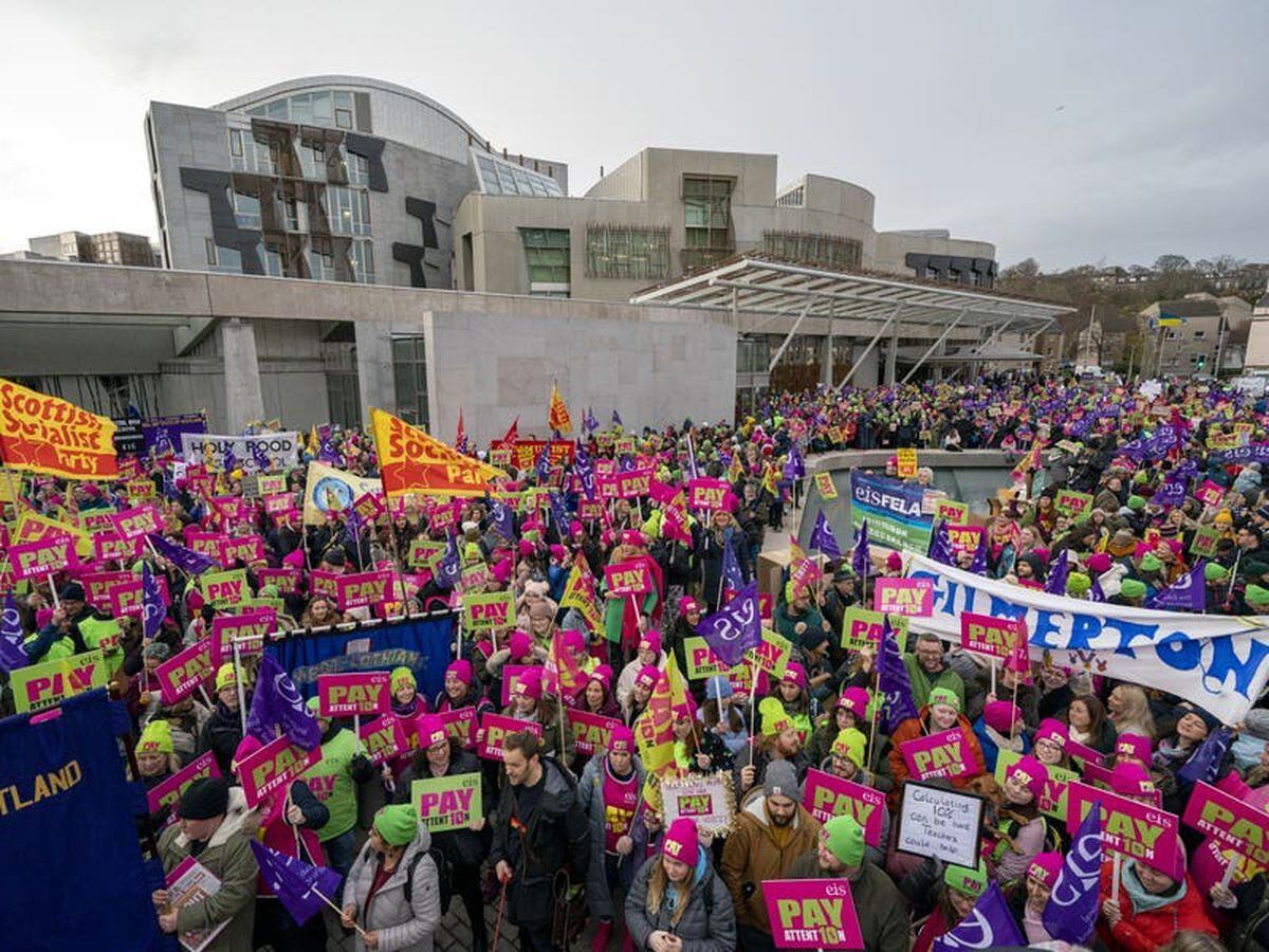 Striking teachers voice anger at latest pay offer as rally held outside Holyrood