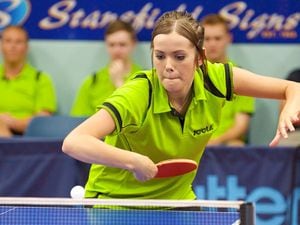 Alice Edwards, pictured in action at the 2015 Island Games when she was competing as Alice Loveridge, is one of several notable returnees to the top division of the Guernsey Table Tennis Association's senior league, which swings into action this evening. (Picture by Rob Currie, 31264483)
