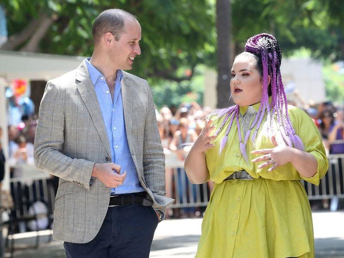 William enjoys cherry gazoz with Eurovision winner in Tel Aviv ...