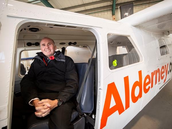 Air Alderney chief pilot David Donovan in one of its Islander aircraft. (Picture by Sophie Rabey, 31458407)