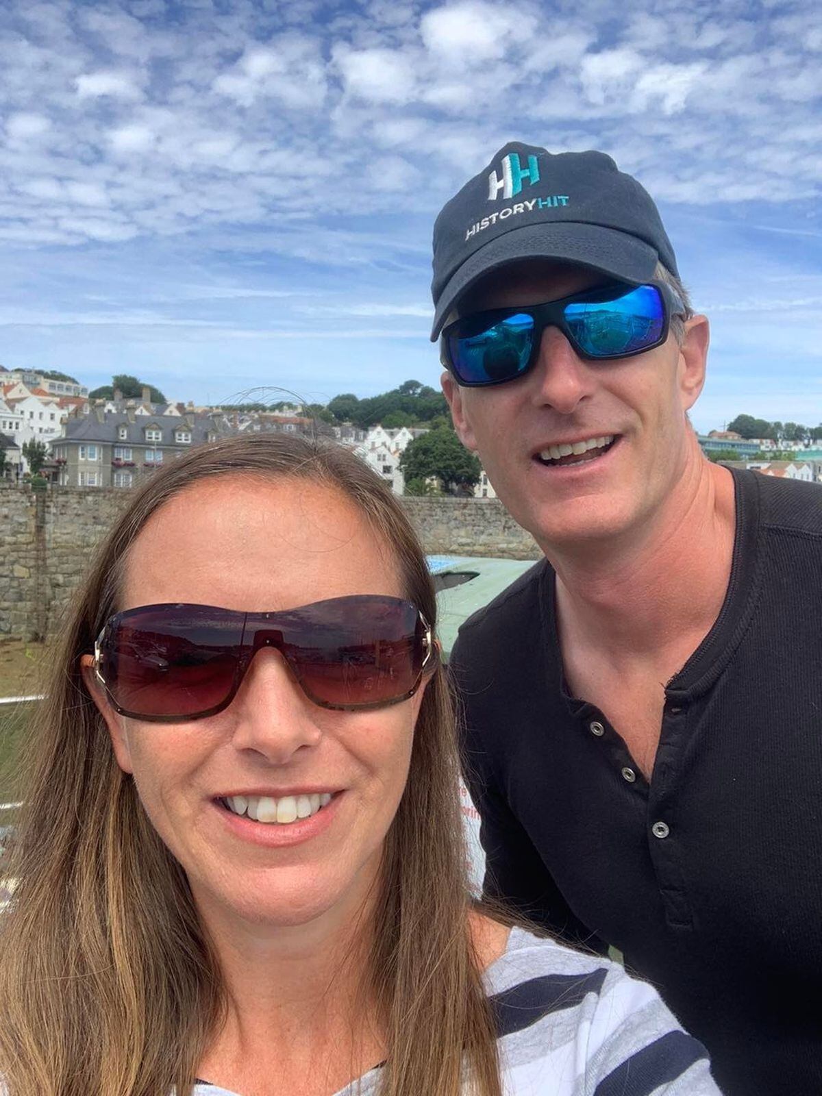  Dan Snow was filming in Guernsey in July with Festung Guernsey and Tours of Guernsey. Amanda Johns and Dan Snow. (31293588)