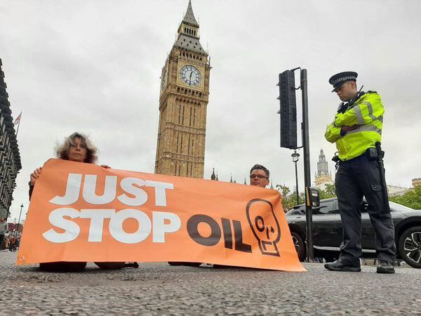Just Stop Oil protesters glue themselves to roads around Trafalgar Square