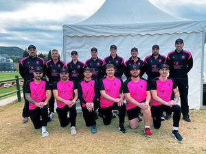 The Griffins team at the European Cricket League Group B tournament at the Cartama Oval in Spain..Picture from Canaccord Griffins, 14-02-22. (30497369)