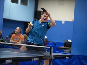 Picture by Luke Le Prevost. 25-03-23..Island Table Tennis Championships action at the Table Tennis Centre. Garry Dodd. (31944496)