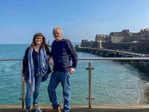David Shanks and Joy Mellins, co-producers behind the feature film adaptation of Victor Hugo’s Toilers of the Sea, on a recent visit to the island.