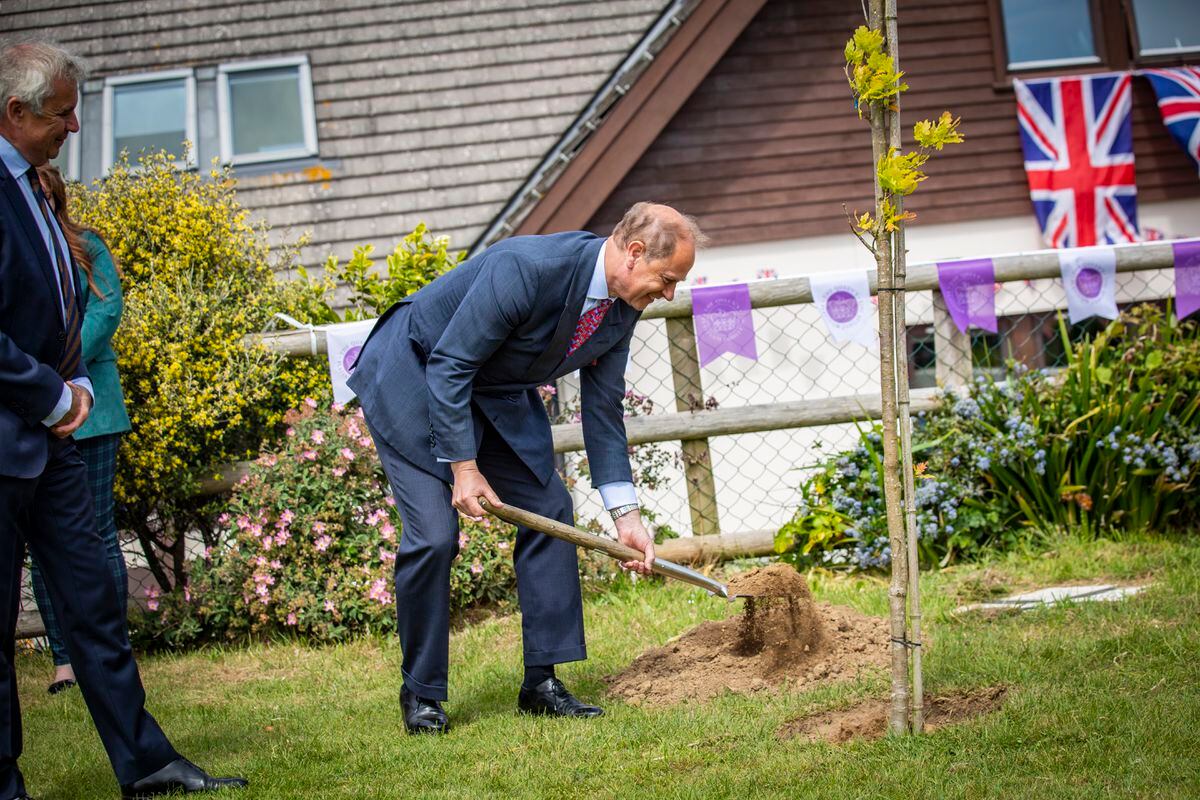 Prince Edward, Earl of Wessex, planting an English oak at Millennium Field in Sark. (Picture by Sophie Rabey, 30803659)
