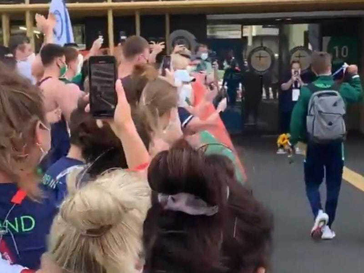 Ireland’s champion rowers return to heroes’ welcome at Olympic Village