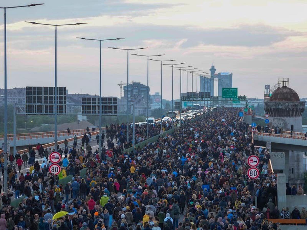 Tens Of Thousands March Against Populist Serbian Leadership After Mass ...