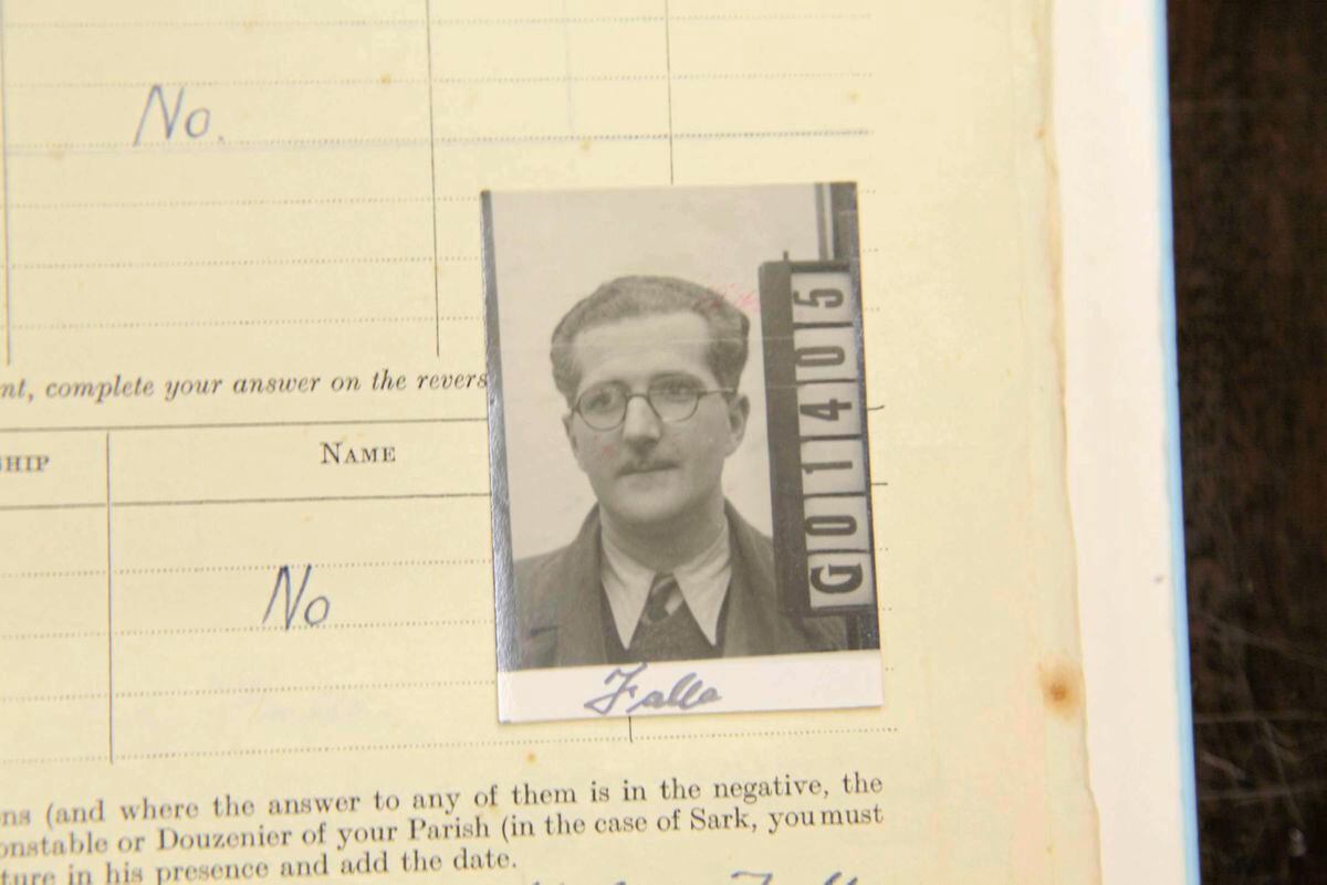 Frank Falla's Occupation ID photo. (Picture supplied by Dr Gilly Carr)