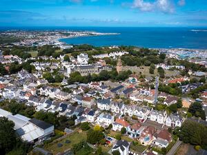 Picture By Peter Frankland. 27-06-22 Generic scenic picture of St. Peter Port..Aerial pic of town.. (31867278)