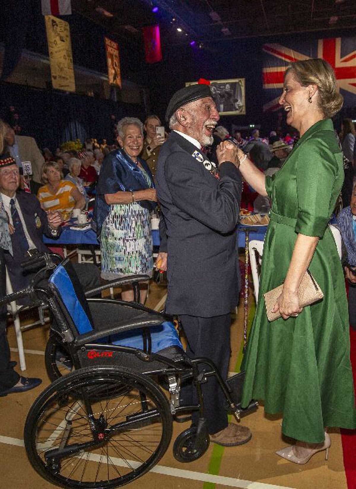 D-day veteran Alberto Joseph Cattini is delighted to meet the Countess of Wessex at yesterday’s Liberation Tea Dance. (Picture by Sophie Rabey, 30800099)