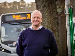 Picture by Sophie Rabey.  07-01-22.  Fergus Dunlop from âBus Users Guernseyâ on the proposed change to increase the single journey  bus fare from Â£1 to Â£1.25.. (30370671)