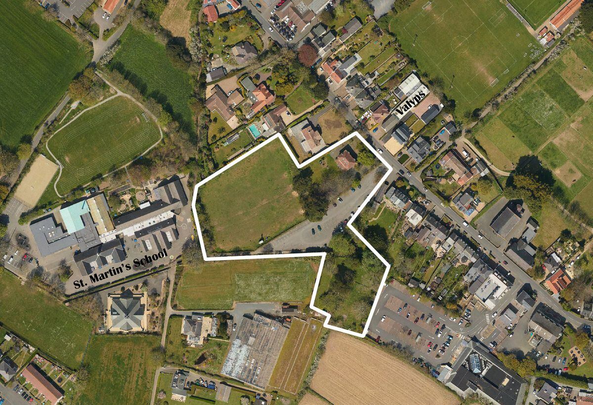 A Digimap image showing the area around Briarwood, St.Martin's, where a new housing development is planned. (31543039)