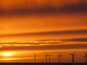 Picture Supplied. Offshore windfarm at sunset. For story on States' electricity strategy.. (32540610)