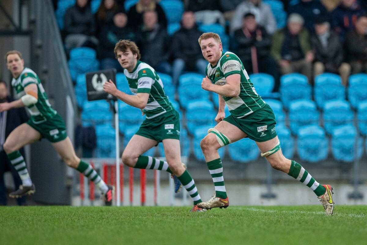 Oscar Baird, pictured, will be switching from the back row to the second row to cover for injuries tomorrow when Raiders visit Esher. (Picture by Martin Gray, 30419321)
