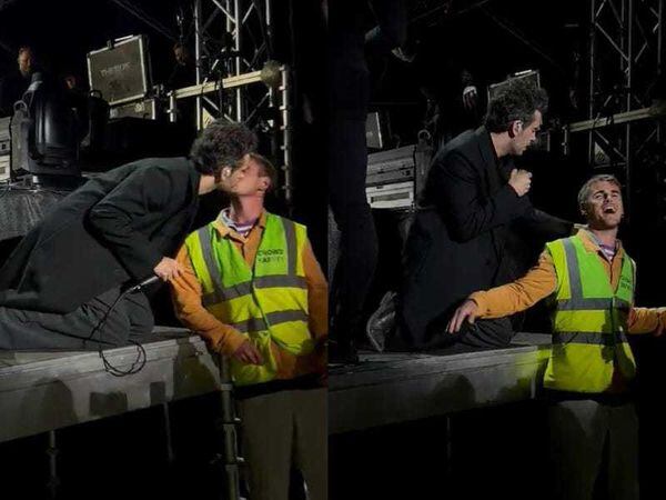 The 1975’s Matty Healy kisses crowd safety worker mid-performance in Denmark