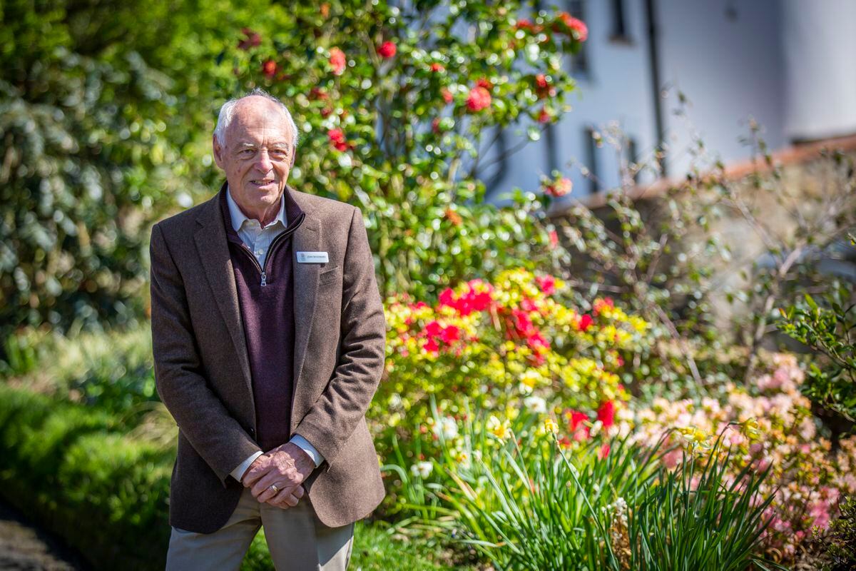 Picture by Sophie Rabey.  14-04-21.  Launch of the Floral Guernsey Silver Anniversary Garden at Candie Museum.  Vice Chairman, John Woodward with the new plants at Candie Gardens. (32124108)