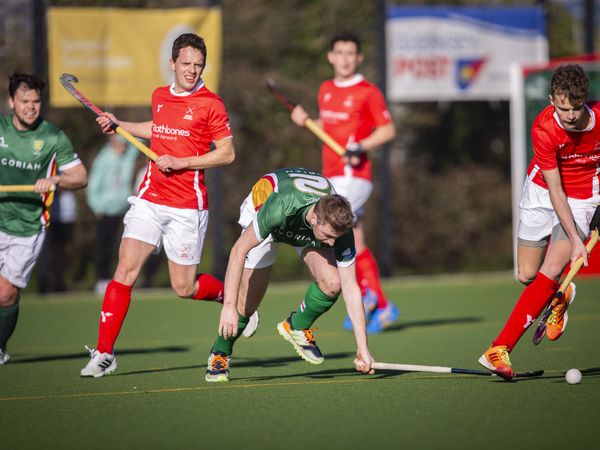Picture by Sophie Rabey.  18-03-23.  Mens Hockey Action at Footes Lane.  Inter-Insular - Guernsey vs Jersey. (31920677)