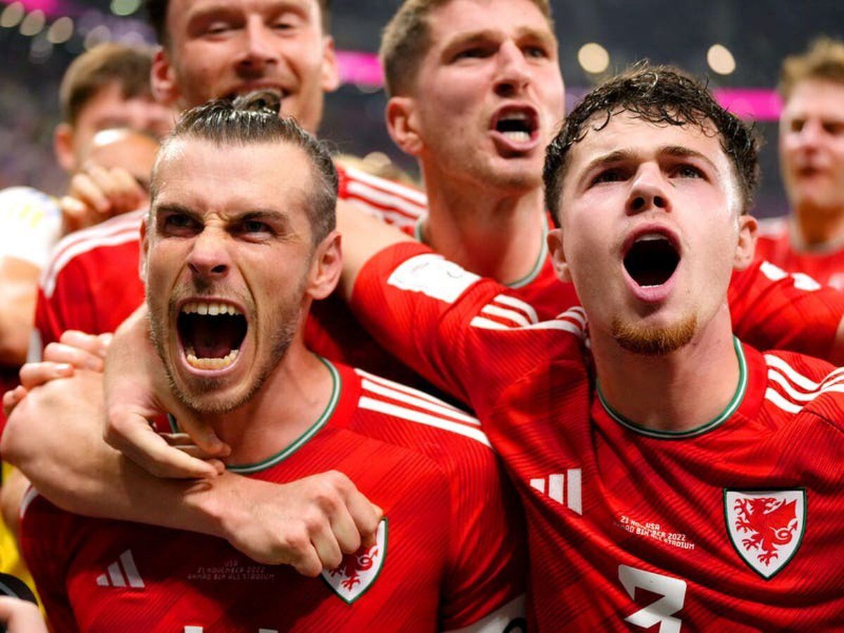 Wales fans wearing Gareth Bale shirts outside the ground before