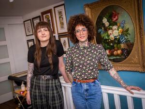 Zineb Slaimi, left, the owner of Sacrebleu Tattoo Studio, is surprised at how many people in Guernsey want tattoos. They are keeping her and colleague Kaya Ozard busy. (Picture by Sophie Rabey, 31862306)