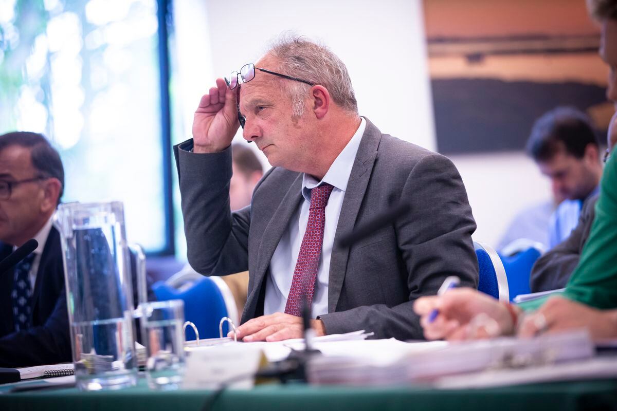 Scrutiny Hearing with Economic Development at Castel Douzaine. Deputy Neil Inder. (Picture by Peter Frankland, 32540645)