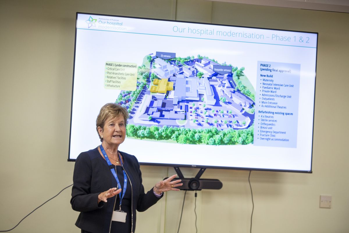 Jan Coleman, the clinical director for the development programme at the hospital, explaining what a delay on the next phase could mean for patients. (Picture by Luke Le Prevost, 32167994)