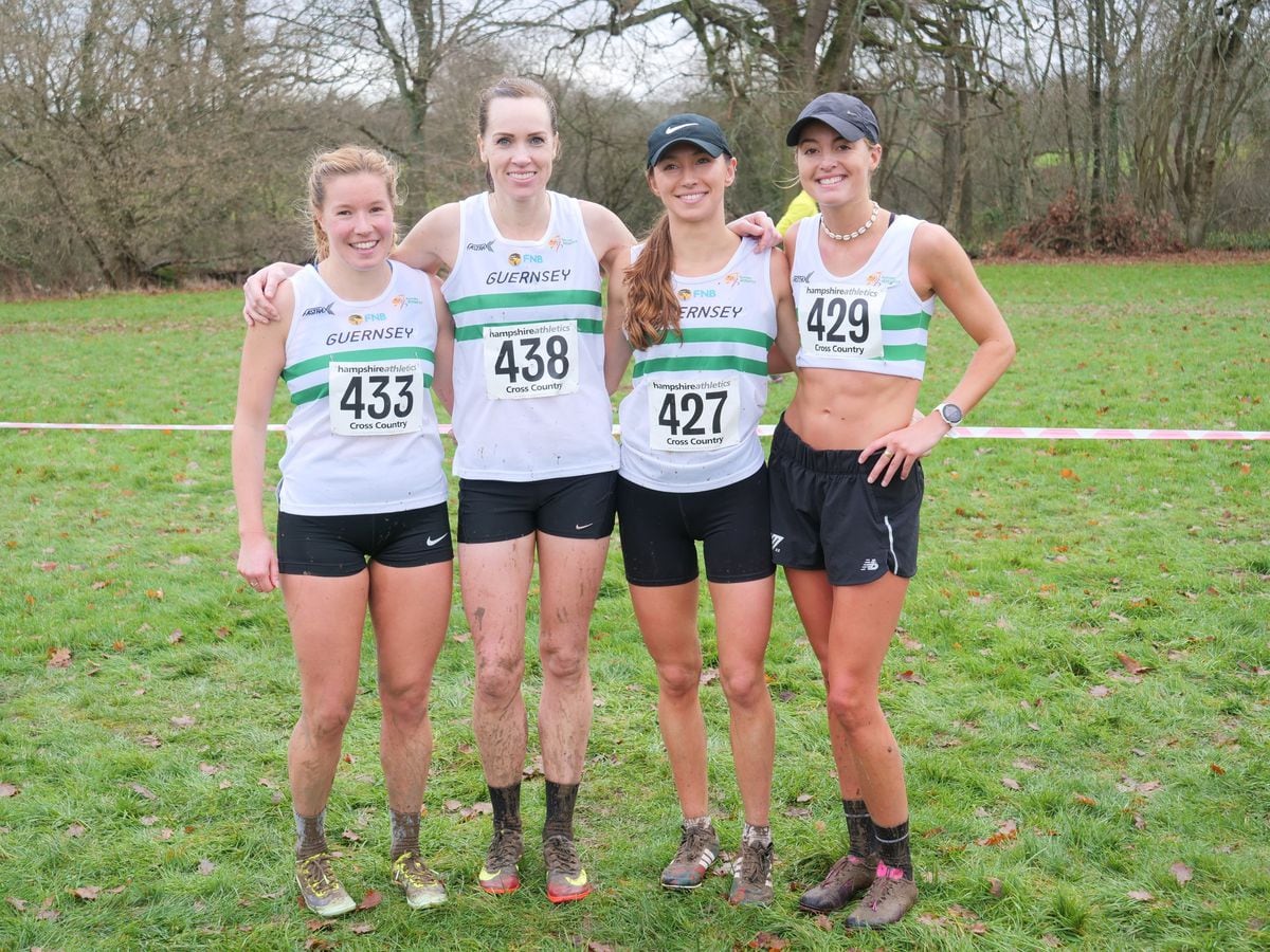 The Guernsey women's team counting four. Left to right: Nix Petit, Natalie Whitty, Megan Chapple and Emma Etheredge. (Picture by Phil Nicolle, 31661157)
