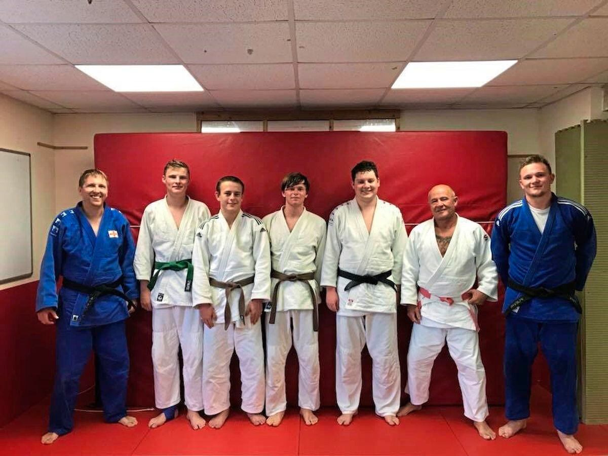 Pictured are the Judo team with manager/coach Eddie Mann, along with 6th Dan Oxford University coach Chris Doherty – funding from Generali went towards bringing him to Guernsey. Left to right are Eddie Mann, Tom Barclay, Lewis Bourgaize, Howard Joyce, Peter Childs, Chris Doherty and Louis Plevin.		                             (24097855)