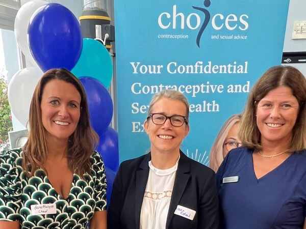 Deputy Bailiff Jessica Roland, centre, opened the new Choices premises at the North Plantation, with Choices chairwoman Sara Mallett (left) and service manager and nurse Fiona Hardy. (Picture by Mark Ogier, 31315757)