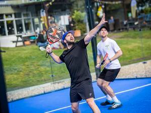 Picture by Sophie Rabey.  18-03-23.  Guernsey Padel Club Tournament..Rob West and Jon Young.. (31920745)