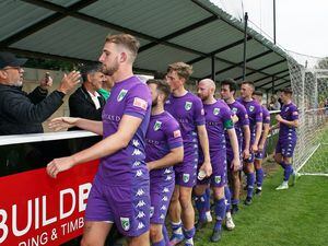 FOOTBALL - Isthmian South Central last day of the 2022-23 season. Hanwell Town v Guernsey FC. Players thank the 'Manelanders'.Picture by ESA Photos, 23-04-22. (30755219)