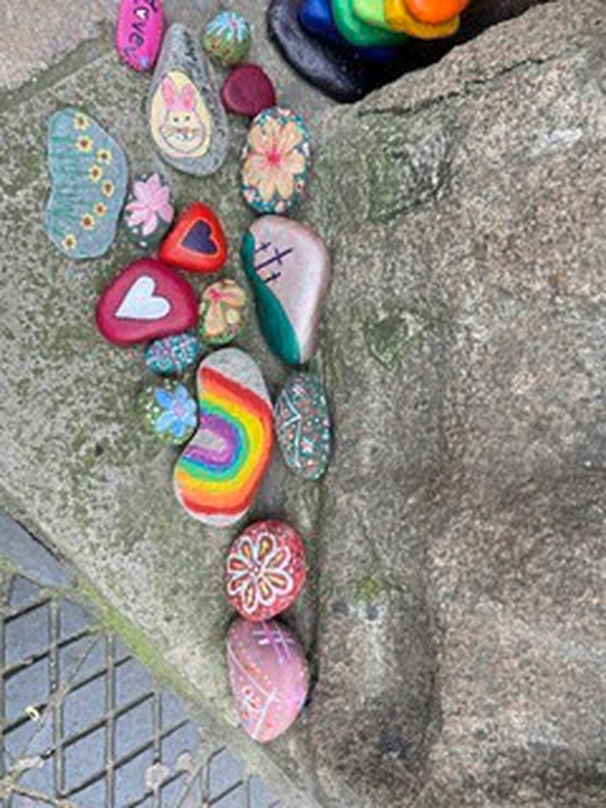 Painted pebbles from the Town Church community art gallery. Image supplied by Ruth Abernethy. (28254834)