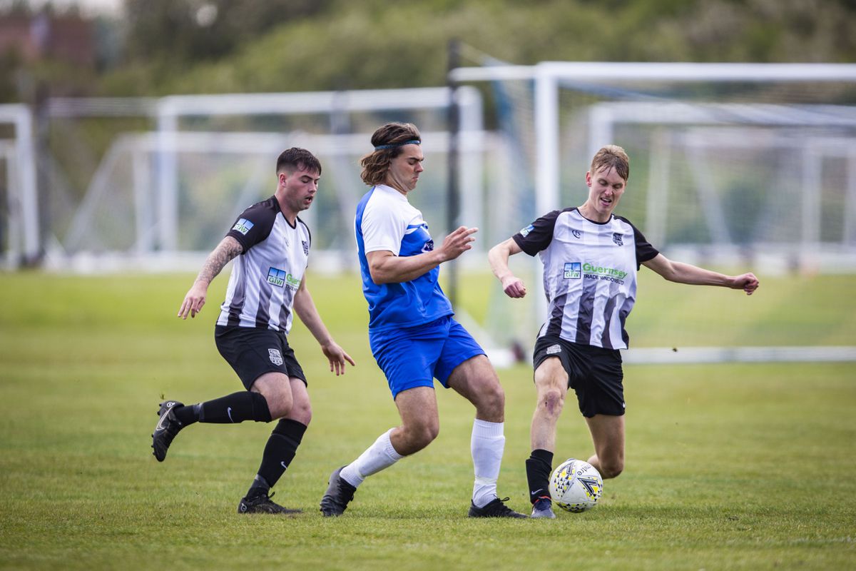 Fin Whitmore, pictured playing against Saints earlier in the month, came off the bench to score Rovers' equaliser in extra-time and send the Guernsey FA Cup semi-final to penalties. (Picture by Sophie Rabey, 30776531)