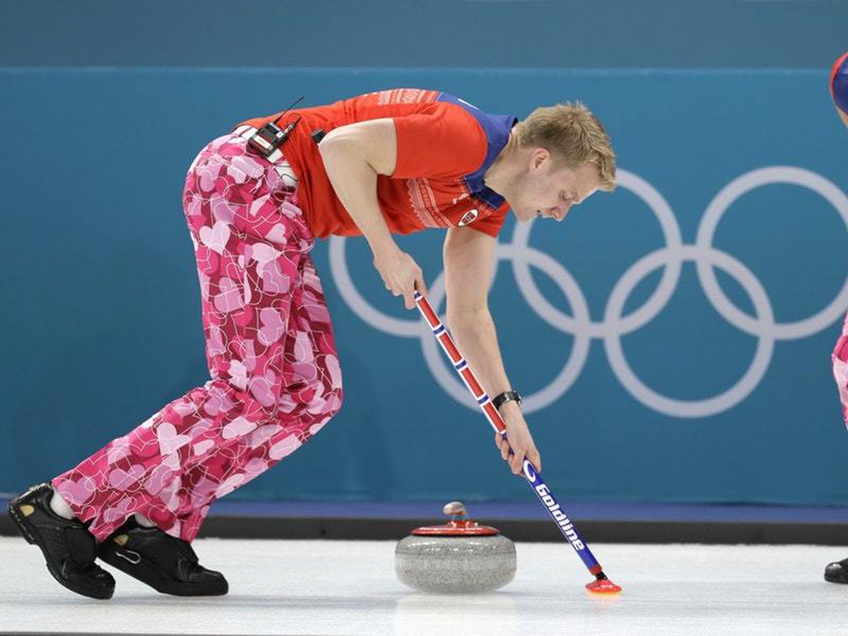 Fall head over heels for the Norwegian curling team's Valentine's Day pants, This is the Loop