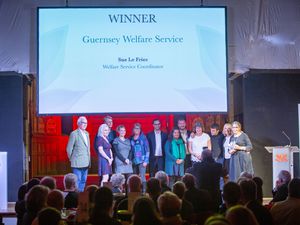 The Guernsey Welfare Service picks up the award as Charity of the Year at the 2020 Community Awards. (Picture by Sophie Rabey, 30200204)