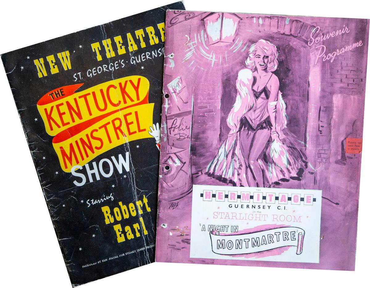 programmes from the two Guernsey shows, A Night In Montmartre at the Hermitage in 1962, and The Kentucky Minstrel Show at St George’s in 1963.