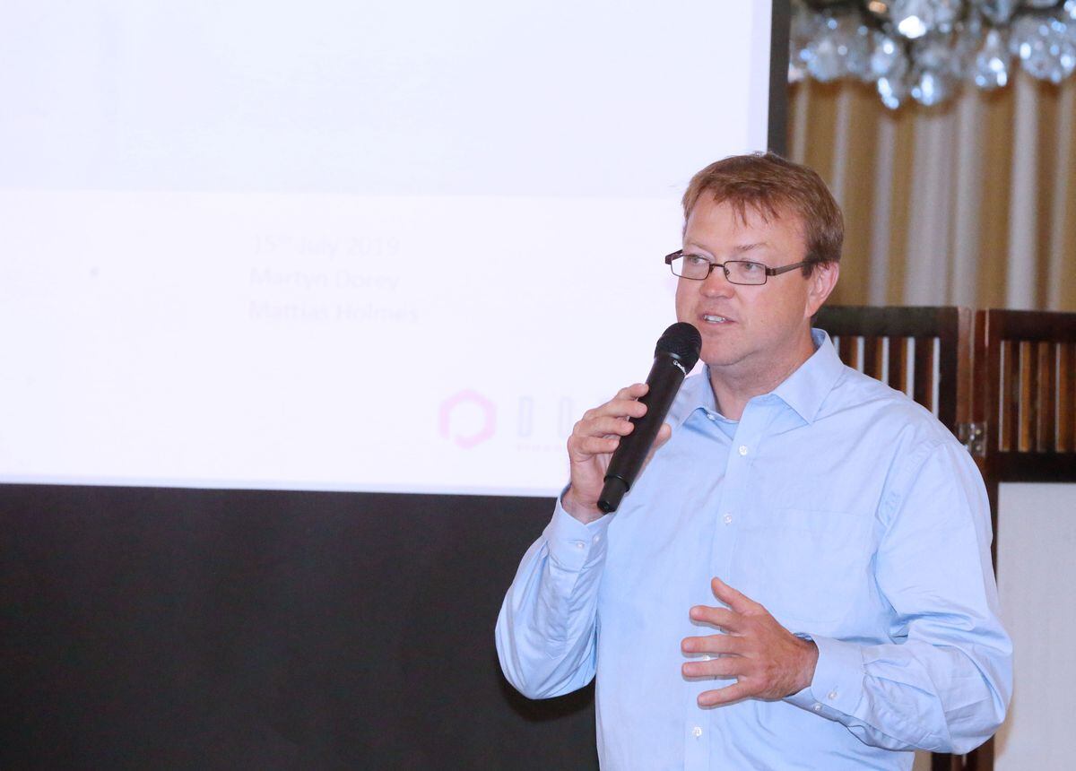 Former Chamber of Commerce boss Martyn Dorey talking at Chamber Lunch in 2019. (30690255)