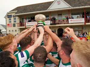 Guernsey celebrate their Siam Cup win on Saturday, which was their first in Jersey for 15 years. (Picture by Rob Currie) (30819311)